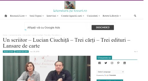 - recenzie Literatura pe tocuri- Trei carti trei edituri - despre Lucian Ciuchita